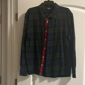 Simply Southern Plaid Shirt - Navy and Green